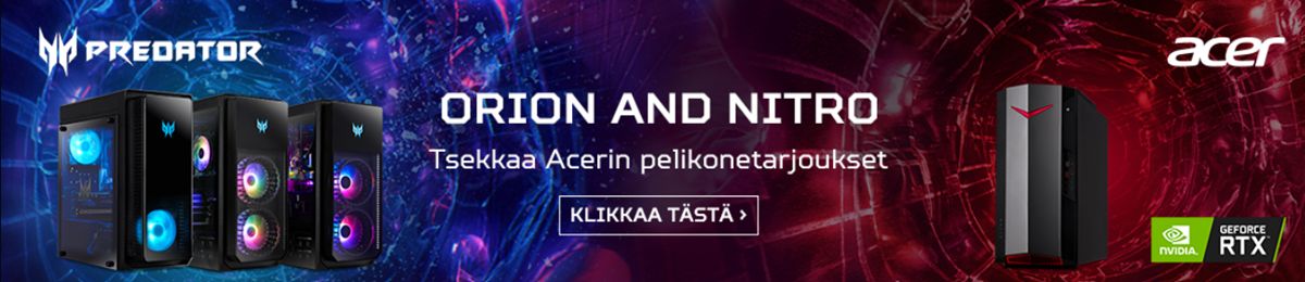 Acer Nitro ja Orion pelikoneet